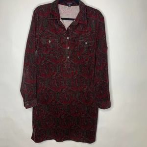 Chadwicks Red and Black Paisley Midi Dress